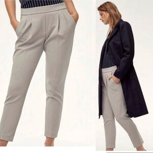 Aritzia Babaton gray cohen pants pockets pull-on tapered Sz 10 NWOT classy